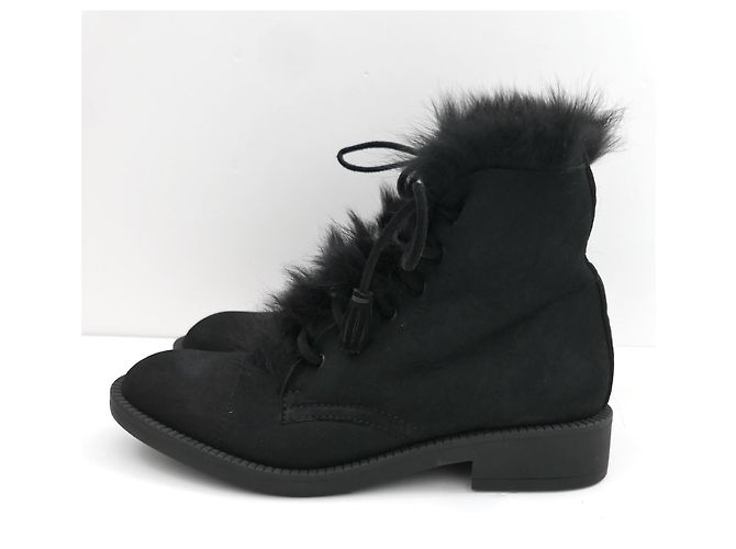 Stivaletti stringati foderati in shearling Pedro Garcia Nero - vista 2