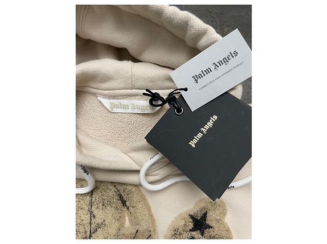 Palm Angels Kapuzenpullover Beige Baumwolle Teddy Flocking - Ansicht 3