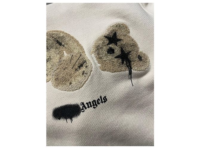 Palm Angels Kapuzenpullover Beige Baumwolle Teddy Flocking - Ansicht 7