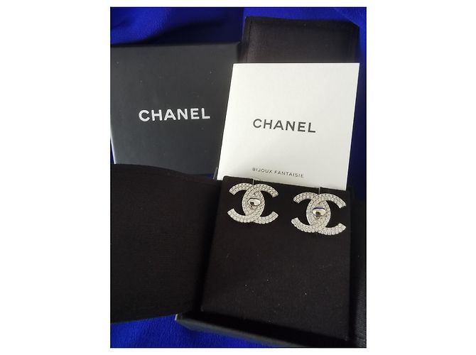 Pendientes icónicos con cierre giratorio de CHANEL Plata - vista 4