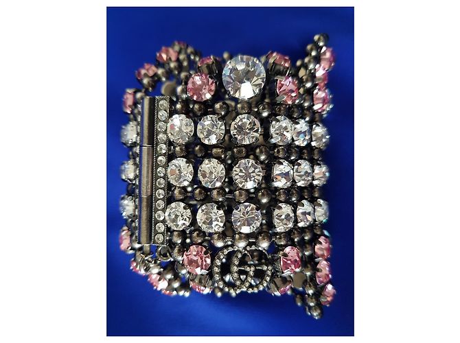 GUCCI Manschettenarmband mit rosa Kristallen - Ansicht 11