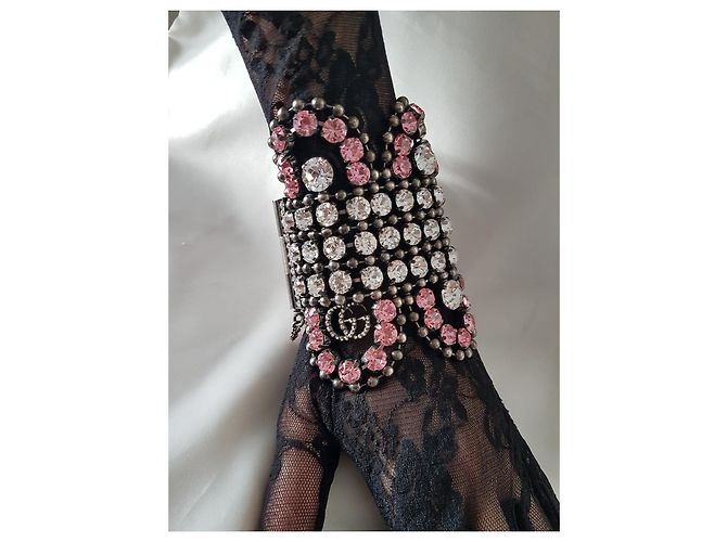 GUCCI Manschettenarmband mit rosa Kristallen - Ansicht 2