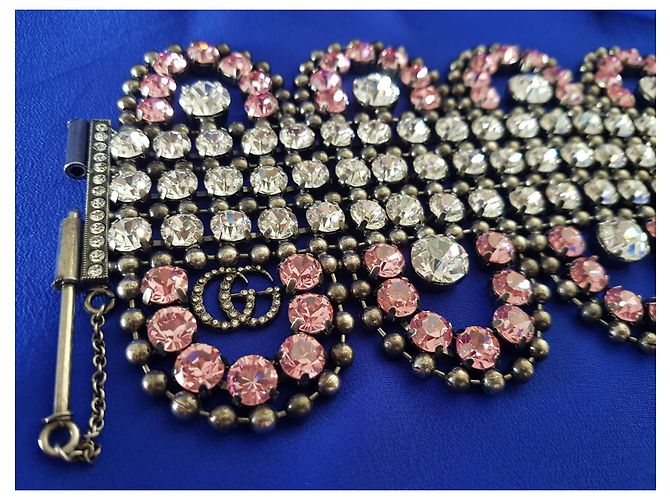 GUCCI Manschettenarmband mit rosa Kristallen - Ansicht 5