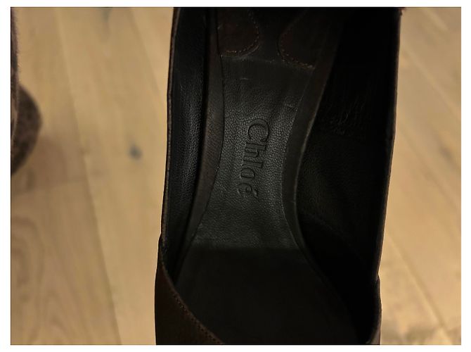 Sandali Chloé T in pelle marrone scuro 36.5 - vista 5