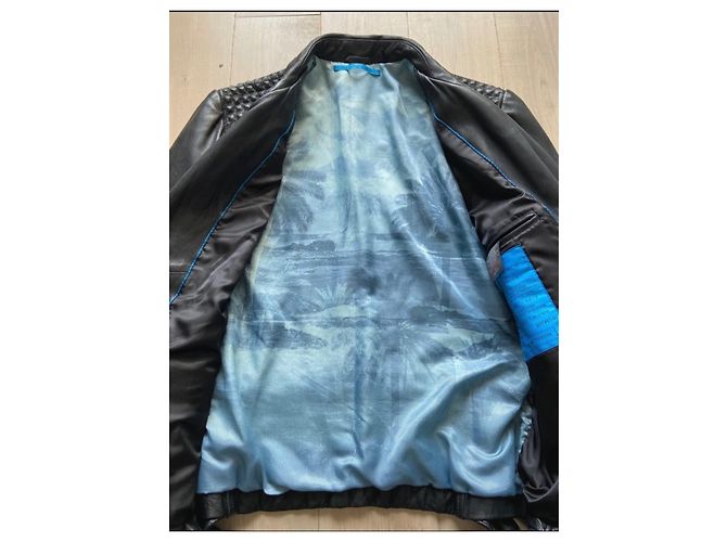 IKKS Perfecto Lederjacke, Größe L. Schwarz - Ansicht 2