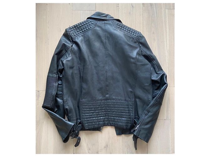 IKKS Perfecto Lederjacke, Größe L. Schwarz - Ansicht 3