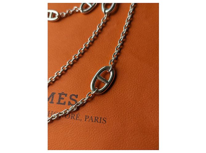 Hermès Farandole 160 cm Colar Longo Prata 925 Caixa Hardware prateado - vista 11