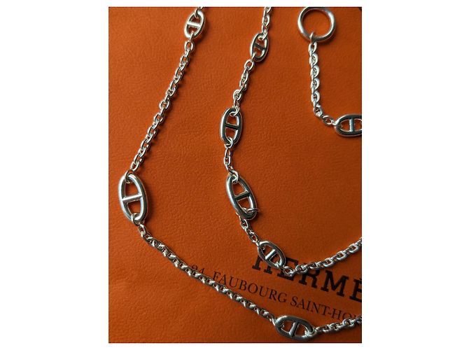 Hermès Farandole 160 cm Colar Longo Prata 925 Caixa Hardware prateado - vista 13