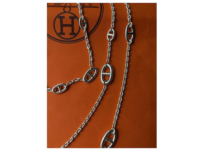 Hermès Farandole 160 cm Colar Longo Prata 925 Caixa Hardware prateado - vista 16