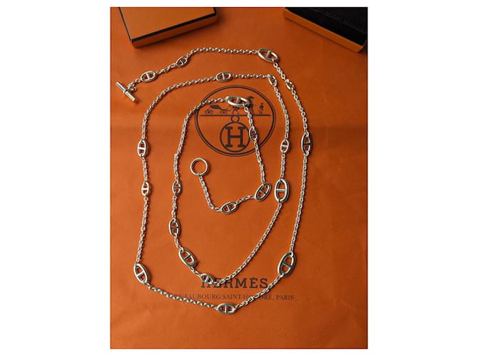 Hermès Farandole 160 cm Colar Longo Prata 925 Caixa Hardware prateado - vista 2