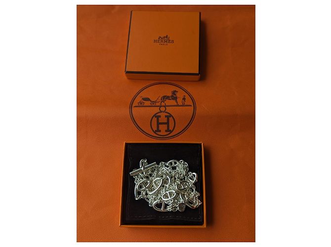 Hermès Farandole 160 cm Colar Longo Prata 925 Caixa Hardware prateado - vista 8