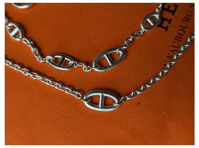 Hermès Farandole 160 cm Colar Longo Prata 925 Caixa Hardware prateado - vista 9