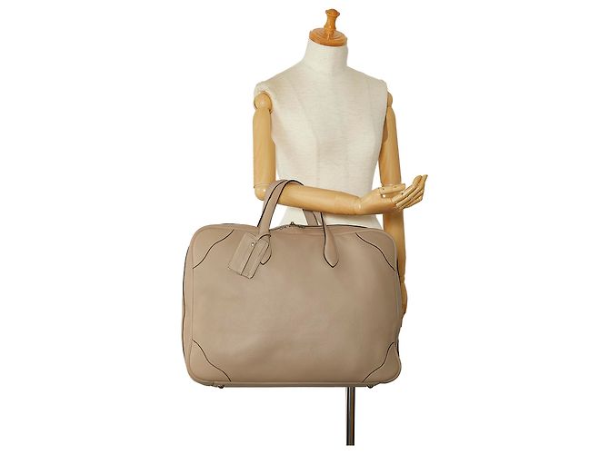 Victoria Hermès Hermes Brown Clemence Vittoria II 50 Marrone Beige - vista 9