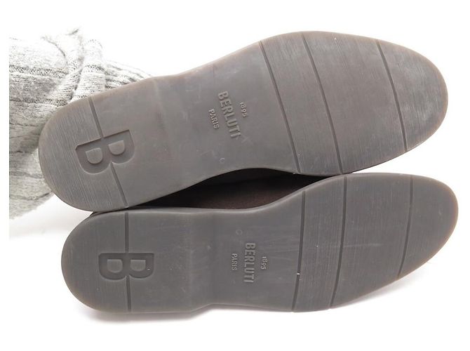 NUOVE SCARPE BERLUTI LATITUDE SCRITTO S5014 9 43 SCARPE SCAMOSCIATE - vista 3