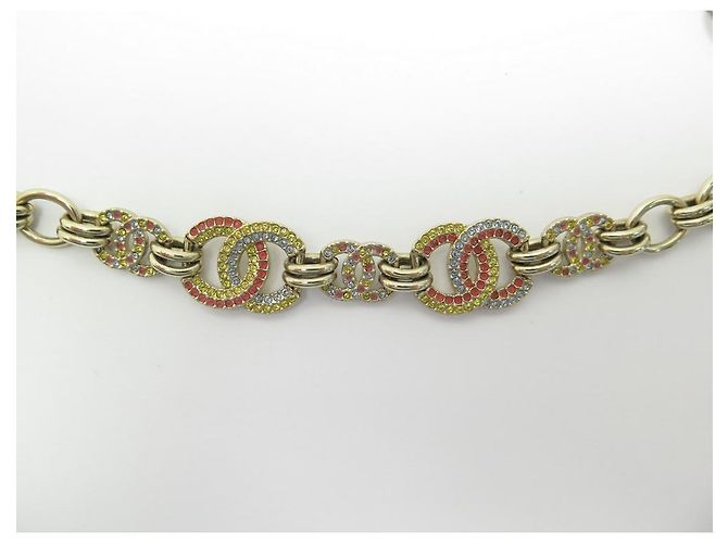 NUOVA COLLANA CHOKER CHANEL LOGO CC MULTICOLORE 44-50 IN COLLANA IN METALLO ORO NUOVA D'oro - vista 2
