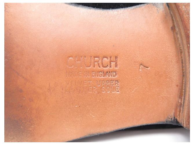 Church's SCARPE SOVRANO VINTAGE CHURCH 7 41 CIABATTE A SCATOLA MOCASSINI IN VELLUTO - vista 4