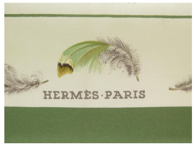 Hermès SCIARPA VINTAGE HERMES PIUMA HENRI DE LINARES 90 SCIARPA IN SETA VERDE CM - vista 4