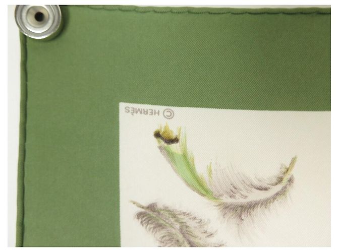Hermès SCIARPA VINTAGE HERMES PIUMA HENRI DE LINARES 90 SCIARPA IN SETA VERDE CM - vista 5