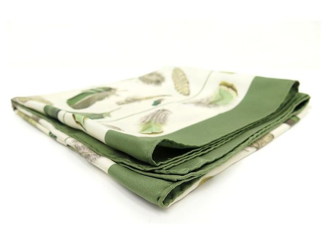 Hermès SCIARPA VINTAGE HERMES PIUMA HENRI DE LINARES 90 SCIARPA IN SETA VERDE CM - vista 8