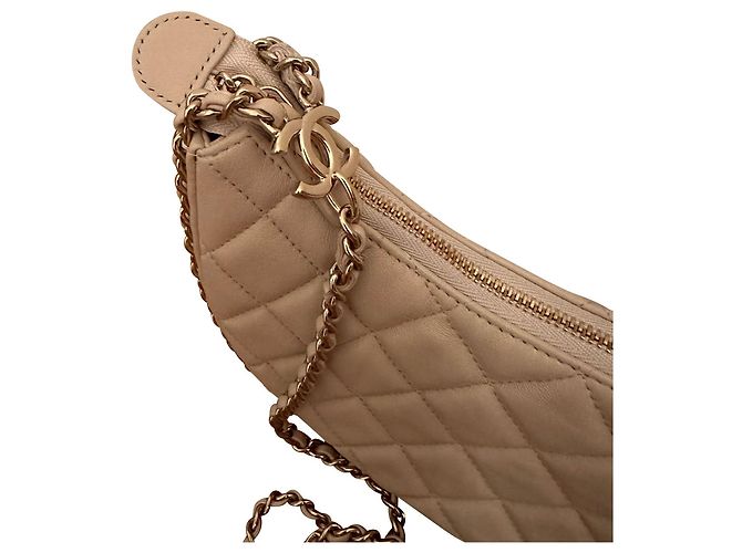 Borsa hobo piccola Chanel Moon in pelle beige Bianco Crudo - vista 16