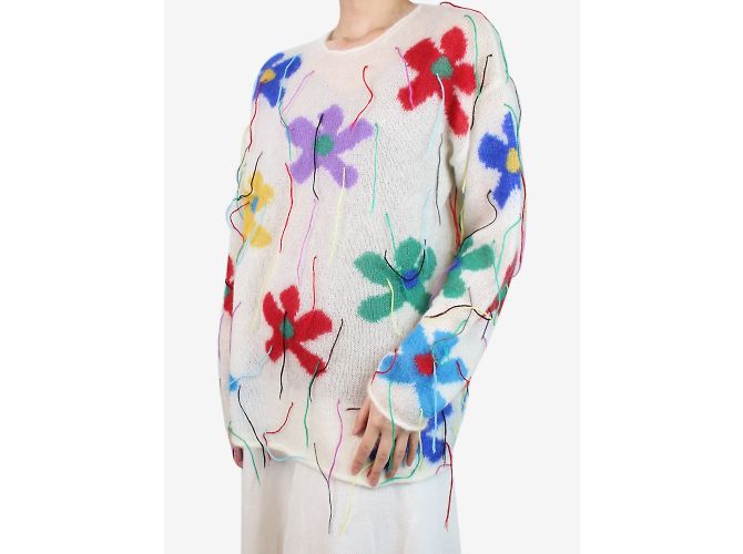 Ports 1961 Pullover aus Mohair mit mehreren Blumenmustern – Größe S Mehrfarben - Ansicht 3