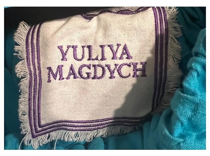 Yuliya Magdych Playsuit aus türkisfarbenem Leinen - Ansicht 5