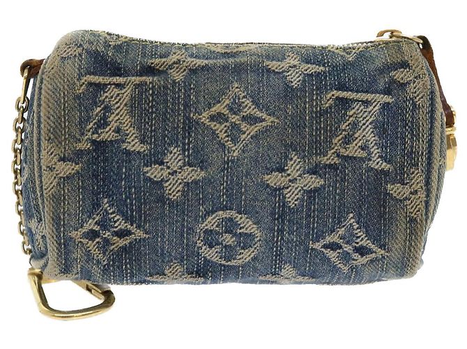 LOUIS VUITTON Monogram Denim Trousse Speedy Pochette Bleu M95082 Auth LV 53409 - vue 3