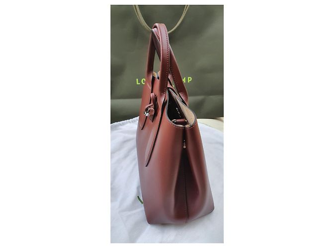 Longchamp Roseau Borsa a mano in pelle prugna - vista 2