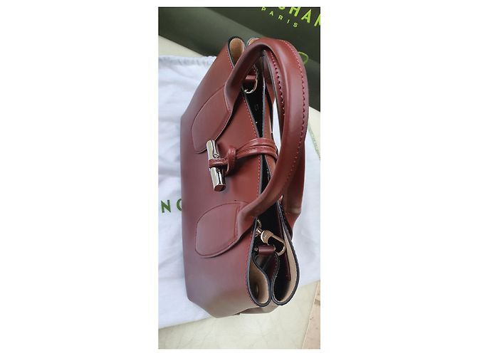 Longchamp Roseau Borsa a mano in pelle prugna - vista 4