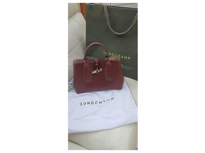 Longchamp Roseau Borsa a mano in pelle prugna - vista 5