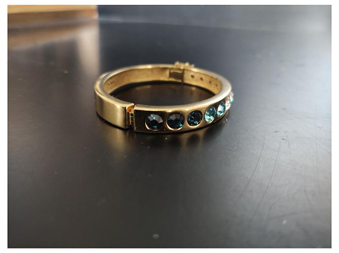 Bracciale Christian Dior Placcato Oro con Cristalli Blu e Bianchi Multicolore - vista 4