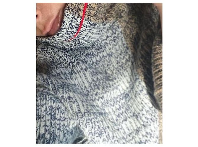 Victoria Beckham Wollpullover Grau und Hellbraun - Ansicht 11