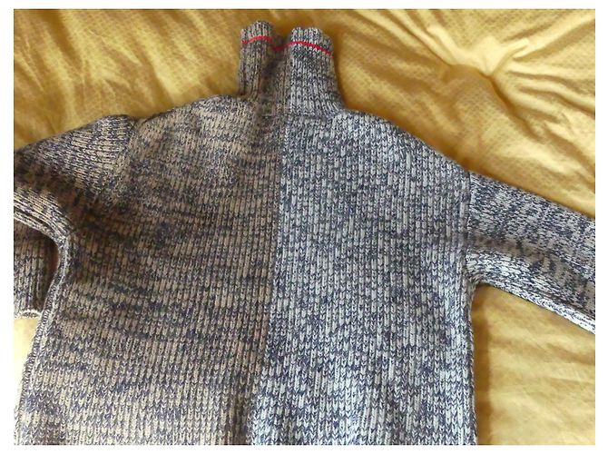 Victoria Beckham Wollpullover Grau und Hellbraun - Ansicht 7