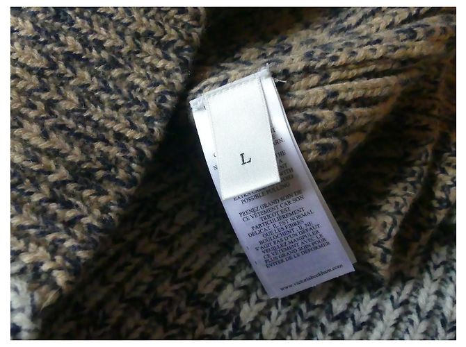 Victoria Beckham Wollpullover Grau und Hellbraun - Ansicht 8