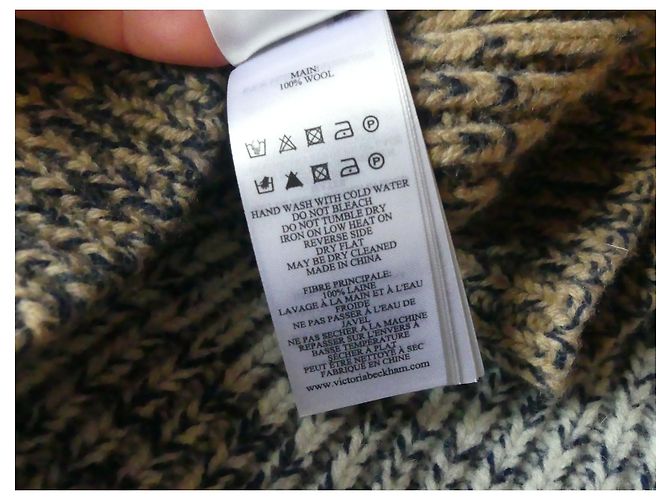Victoria Beckham Wollpullover Grau und Hellbraun - Ansicht 9
