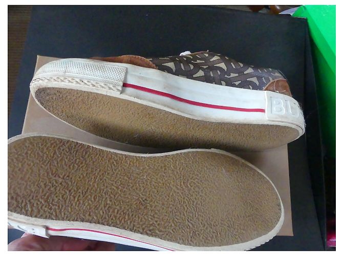 Sneakers Burberry Marroni in Tela e Scamosciato Marrone - vista 3