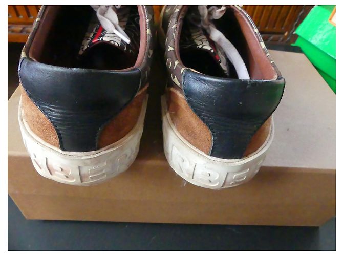 Sneakers Burberry Marroni in Tela e Scamosciato Marrone - vista 4