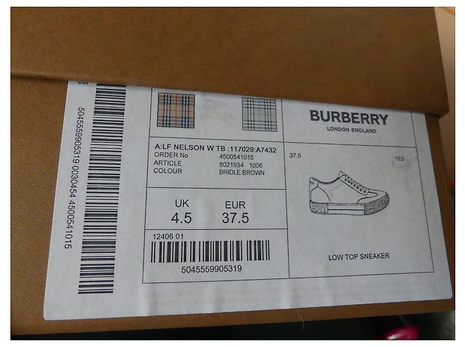 Sneakers Burberry Marroni in Tela e Scamosciato Marrone - vista 9