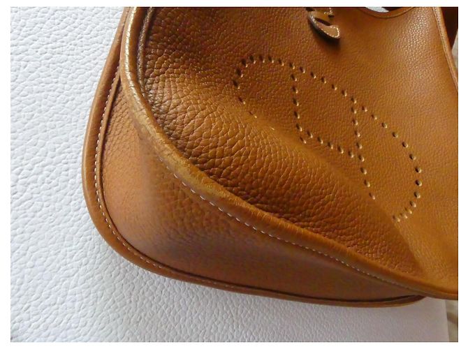 Evelyne Borsa a mano Hermès Evelyn 29 in pelle Gold Marrone - vista 11
