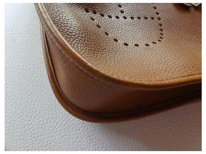 Evelyne Borsa a mano Hermès Evelyn 29 in pelle Gold Marrone - vista 12