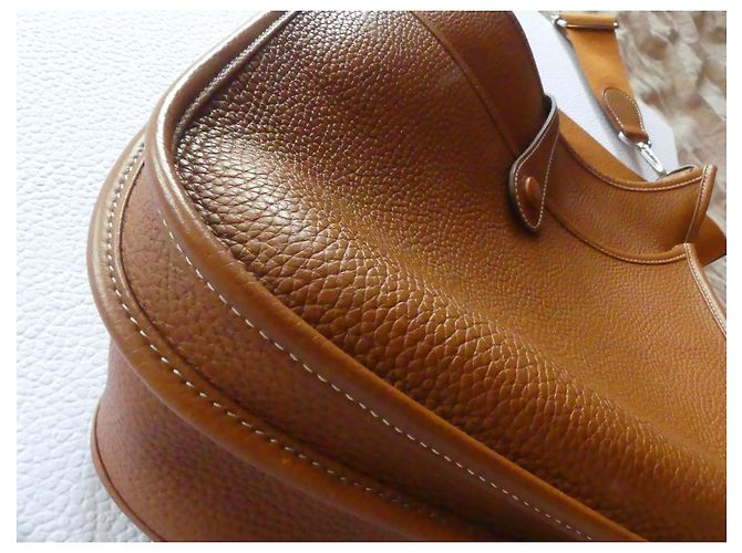 Evelyne Borsa a mano Hermès Evelyn 29 in pelle Gold Marrone - vista 13