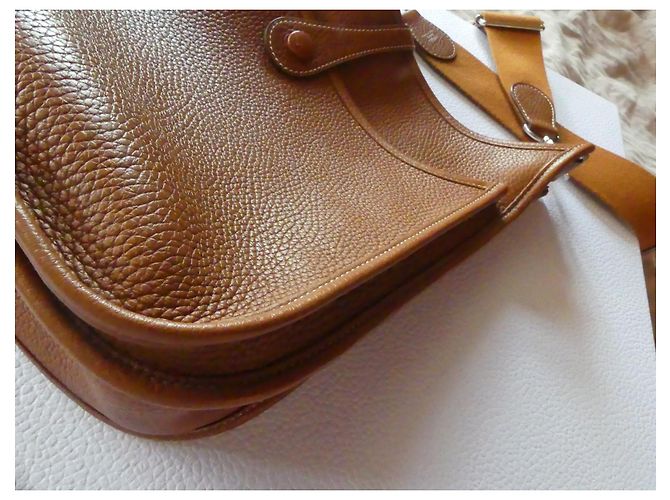 Evelyne Borsa a mano Hermès Evelyn 29 in pelle Gold Marrone - vista 14