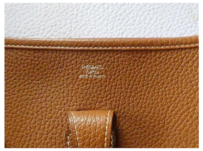 Evelyne Borsa a mano Hermès Evelyn 29 in pelle Gold Marrone - vista 3