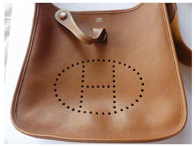 Evelyne Borsa a mano Hermès Evelyn 29 in pelle Gold Marrone - vista 4