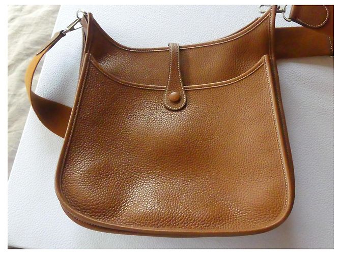 Evelyne Borsa a mano Hermès Evelyn 29 in pelle Gold Marrone - vista 8
