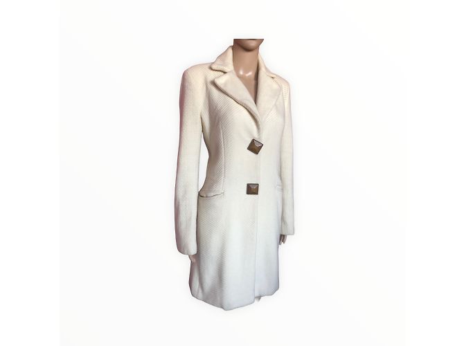 Autre Marque CLASS CAVALLI Cappotti T.fr 38 WOOL Crudo - vista 2