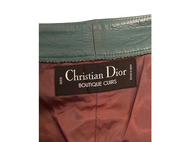 Pantalones Christian Dior de cuero verde S - vista 4
