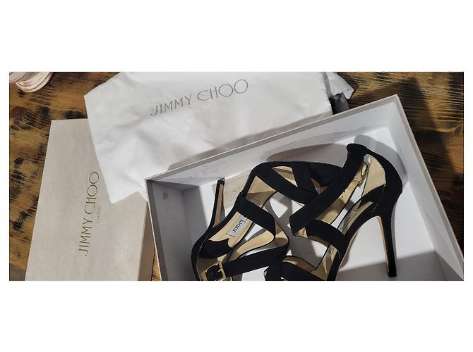 Jimmy Choo Sandali LOTTIE in pelle restituita Mis 37 Nero - vista 11