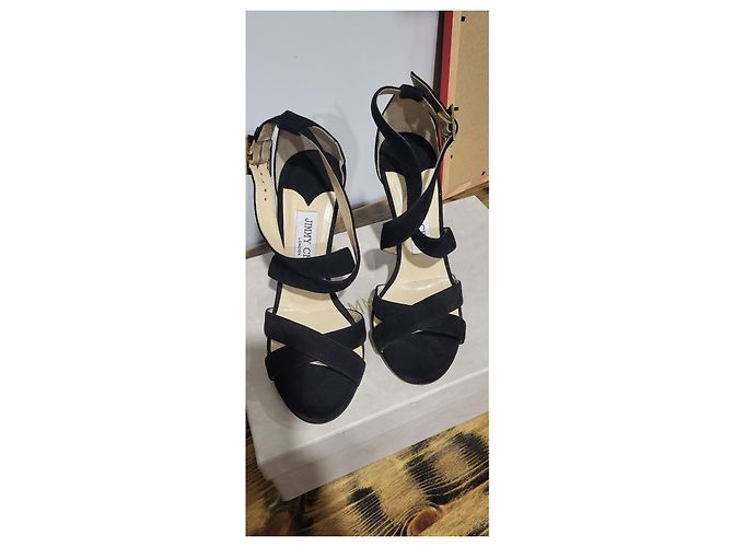 Jimmy Choo Sandali LOTTIE in pelle restituita Mis 37 Nero - vista 2