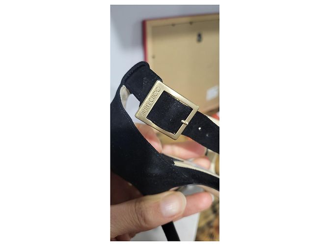 Jimmy Choo Sandali LOTTIE in pelle restituita Mis 37 Nero - vista 4